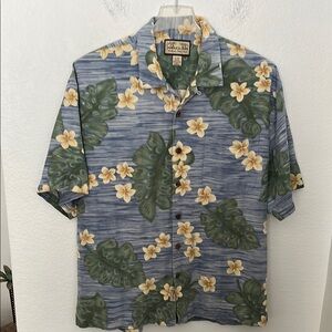 🏝️☀️Jamaica Jaxx Blue and Green Casual Button Down Shirt NWOT EXCELLENT COND